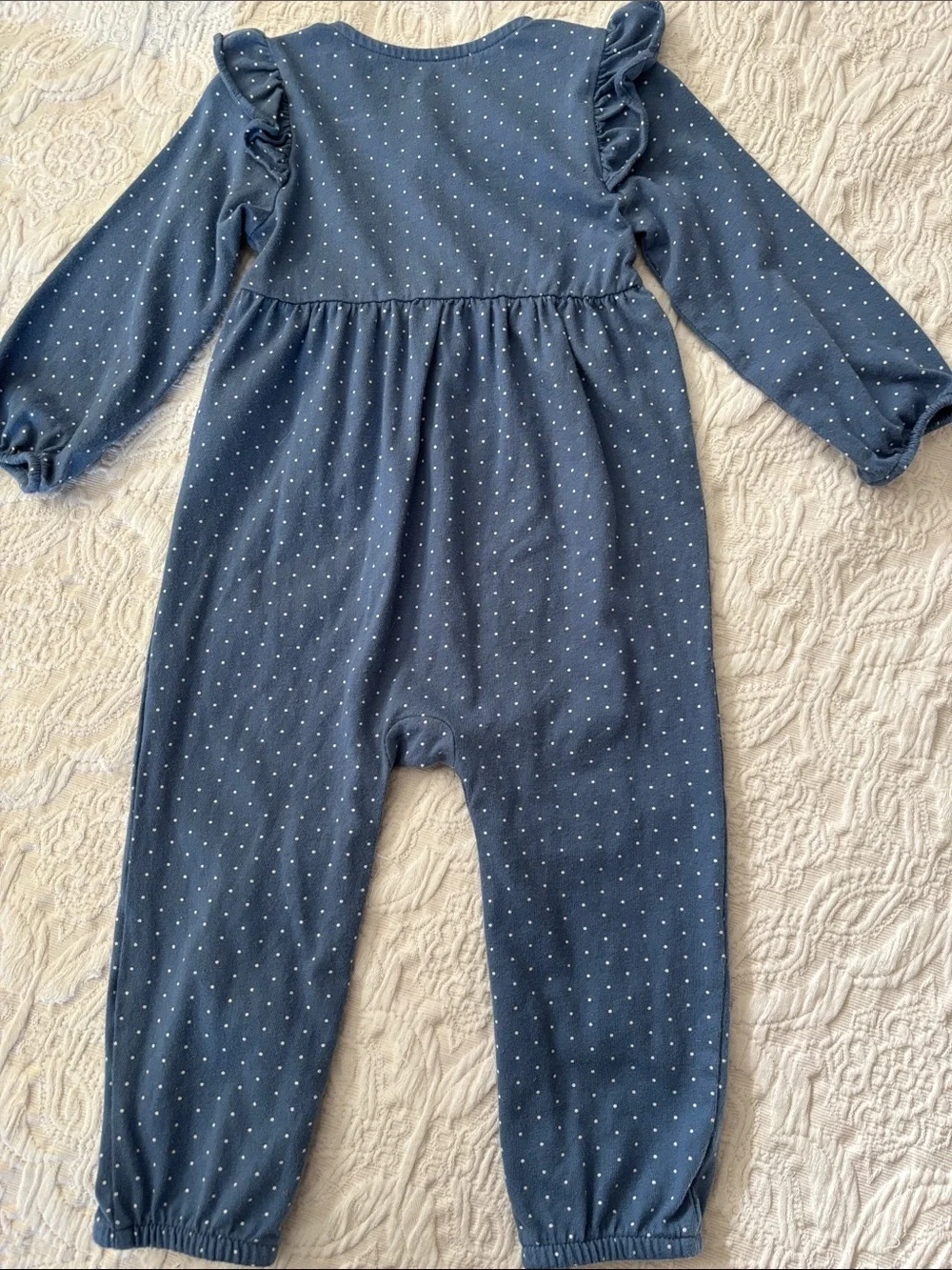 EUC!!🫐 BABY GAP LONG SLEEVE FULL LENGTH POLKA DOT ROMPER